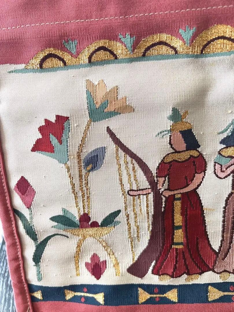 姫様　エジプト　文字　トートバッグ　手作り　一点もの　綴れ織　バングー