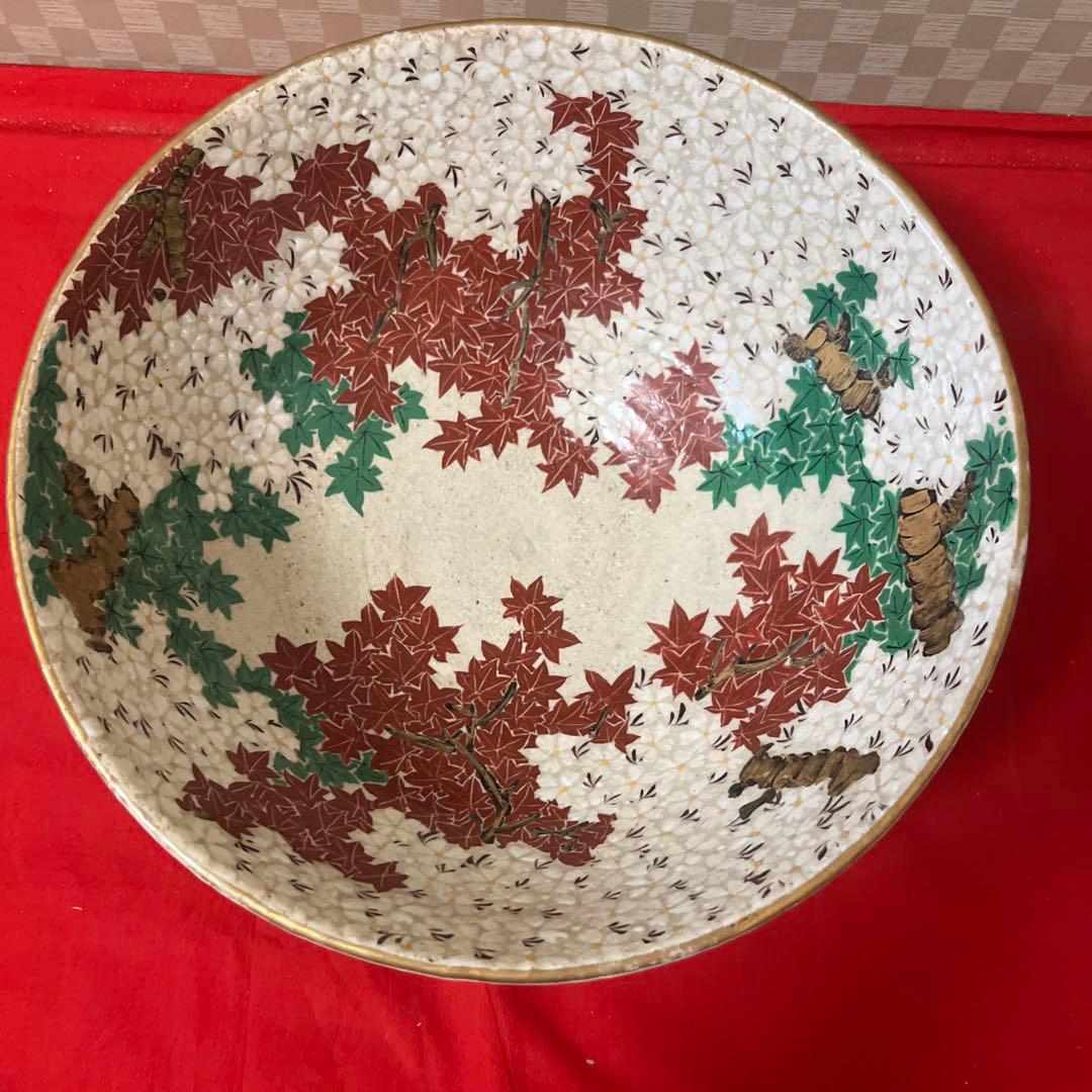 京焼 色絵 雲錦鉢 菓子器 雲錦手紅葉文