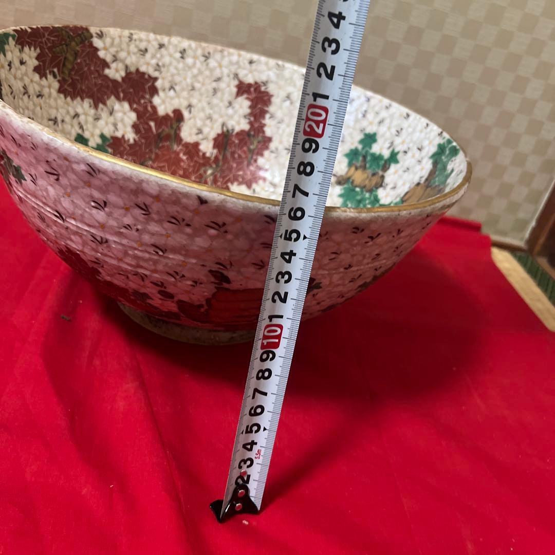 京焼 色絵 雲錦鉢 菓子器 雲錦手紅葉文