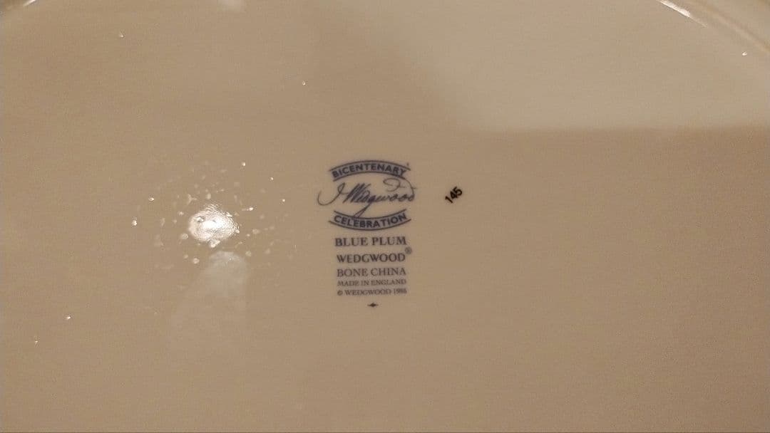 未使用　 Blue Plum 楕円形皿