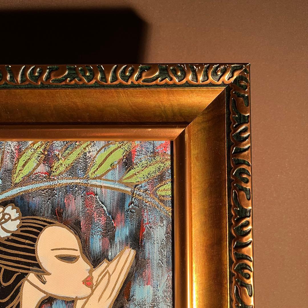 手書き油絵 オリエンタルレディ 絵画 インテリア 油彩画