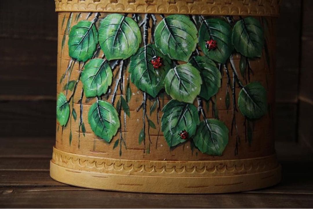 ロシア雑貨☆白樺 ベレスタ収納ボックスA ハンドペイントbox マトリョーシカ