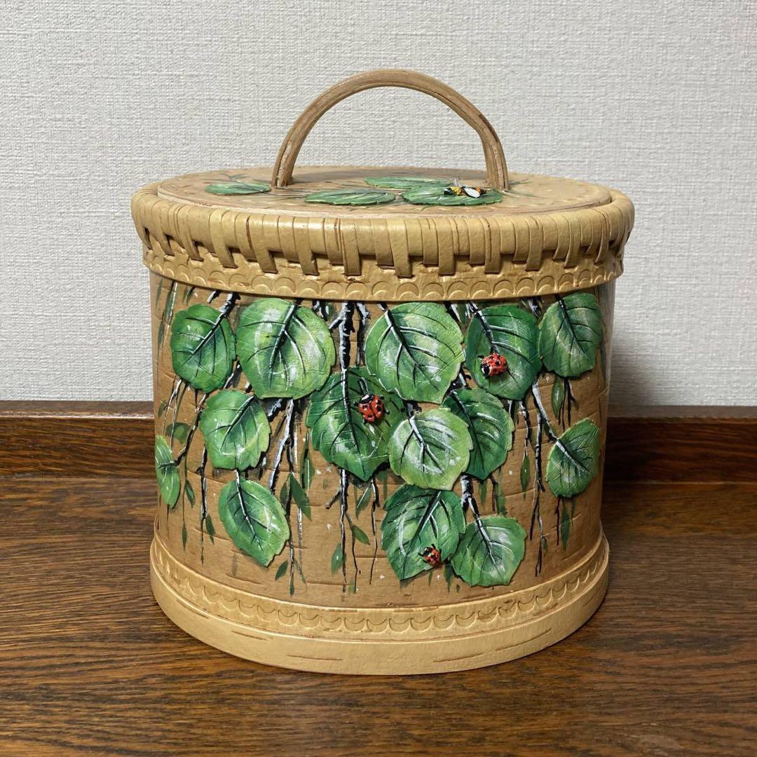 ロシア雑貨☆白樺 ベレスタ収納ボックスA ハンドペイントbox マトリョーシカ