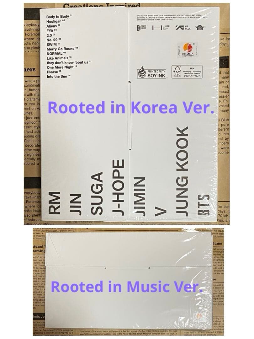 BTS公式アルバム『ARIRANG』２形態セット新品未使用未再生品