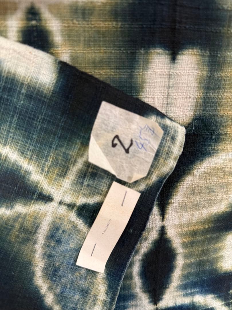 N希少「片野元彦」藍染絞り作家 有松鳴海絞り 天然藍染古布 大阪民藝館出品布