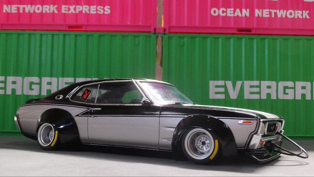 仕上げ中　1/24 ブタケツ　ローレル　SGX 街道レーサー　c130 加工鉄珍