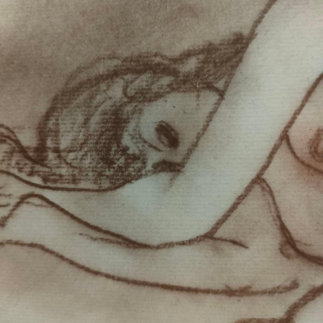 古沢岩美直筆デッサン　「裸婦」池袋モンパルナス