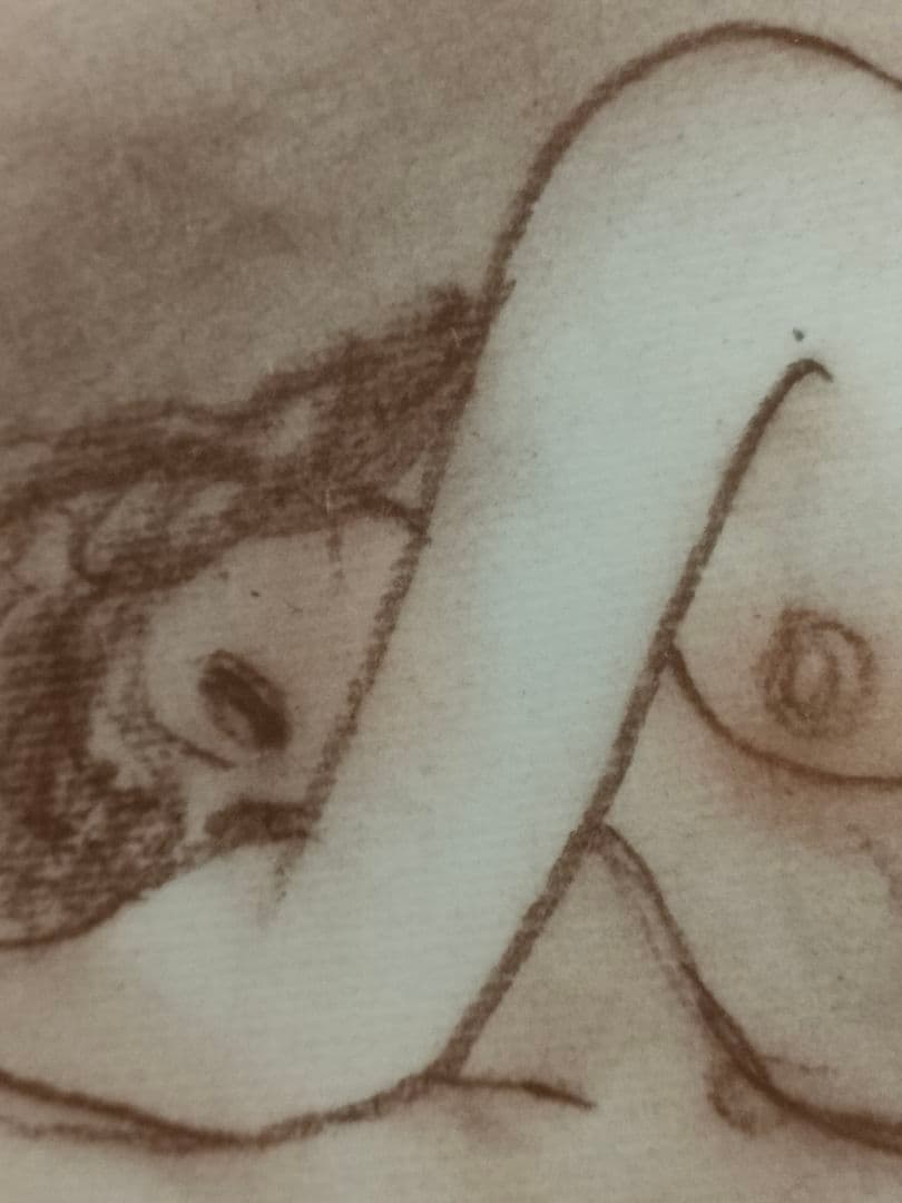 古沢岩美直筆デッサン　「裸婦」池袋モンパルナス