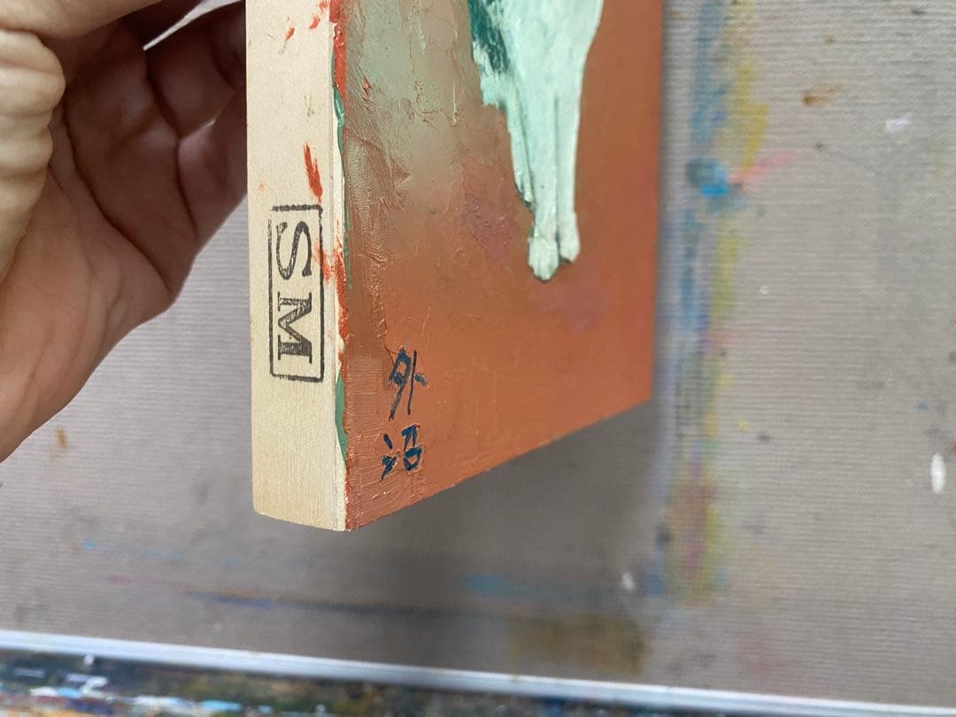 はちわれ猫の油絵