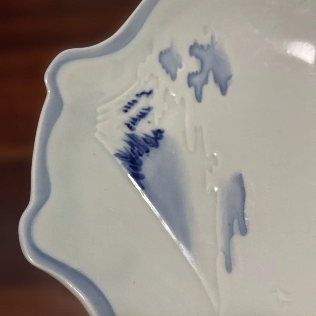 富士山と舟の貝殻型皿、オキュパイドジャパン時代