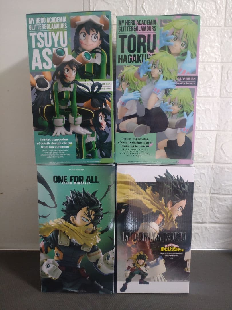 ヒロアカ　フィギュア　葉隠透　蛙吹梅雨　緑谷出久　4体セット　新品未開封