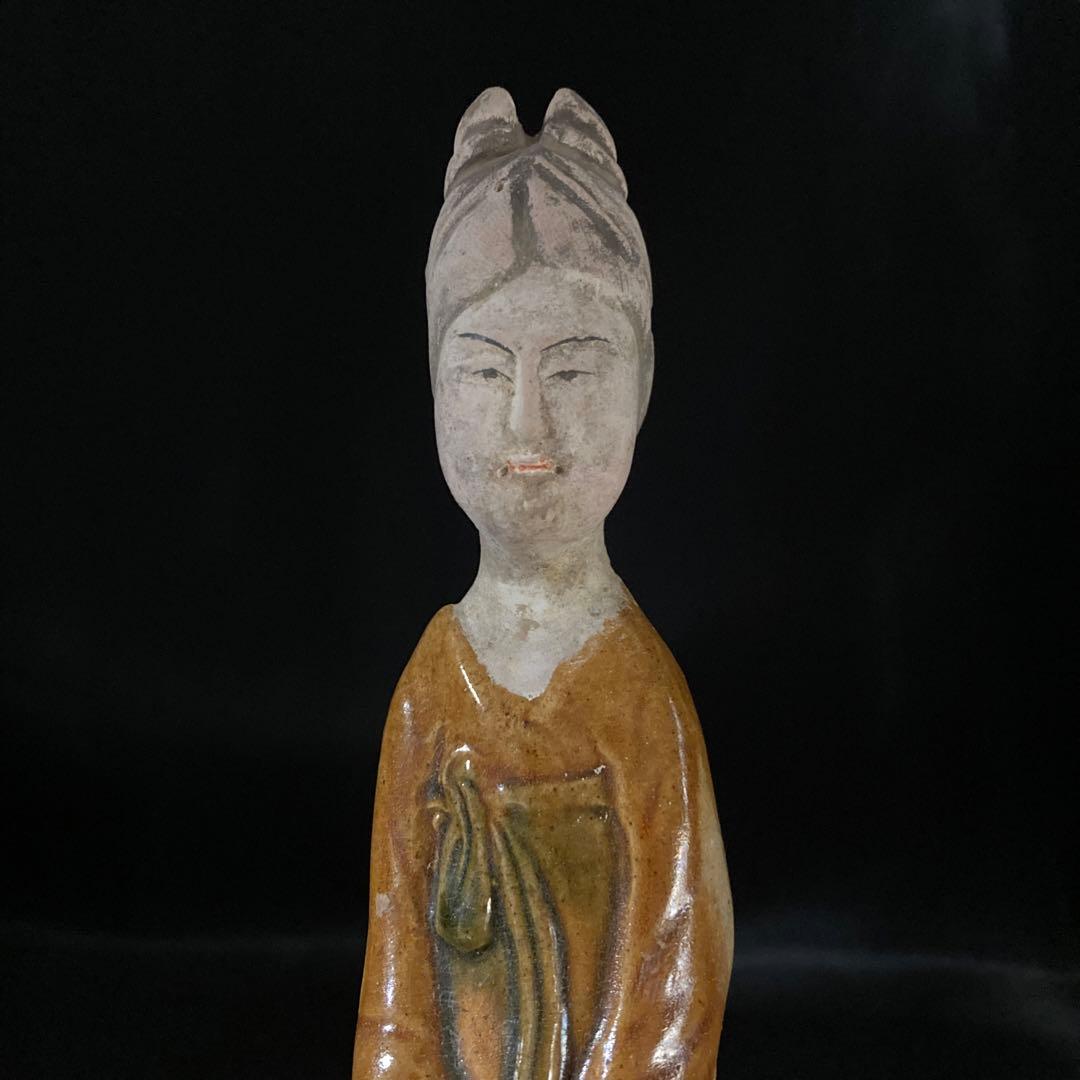 赤札閉店セール❗️【ギャラリー三益】三彩美人座俑（唐時代）