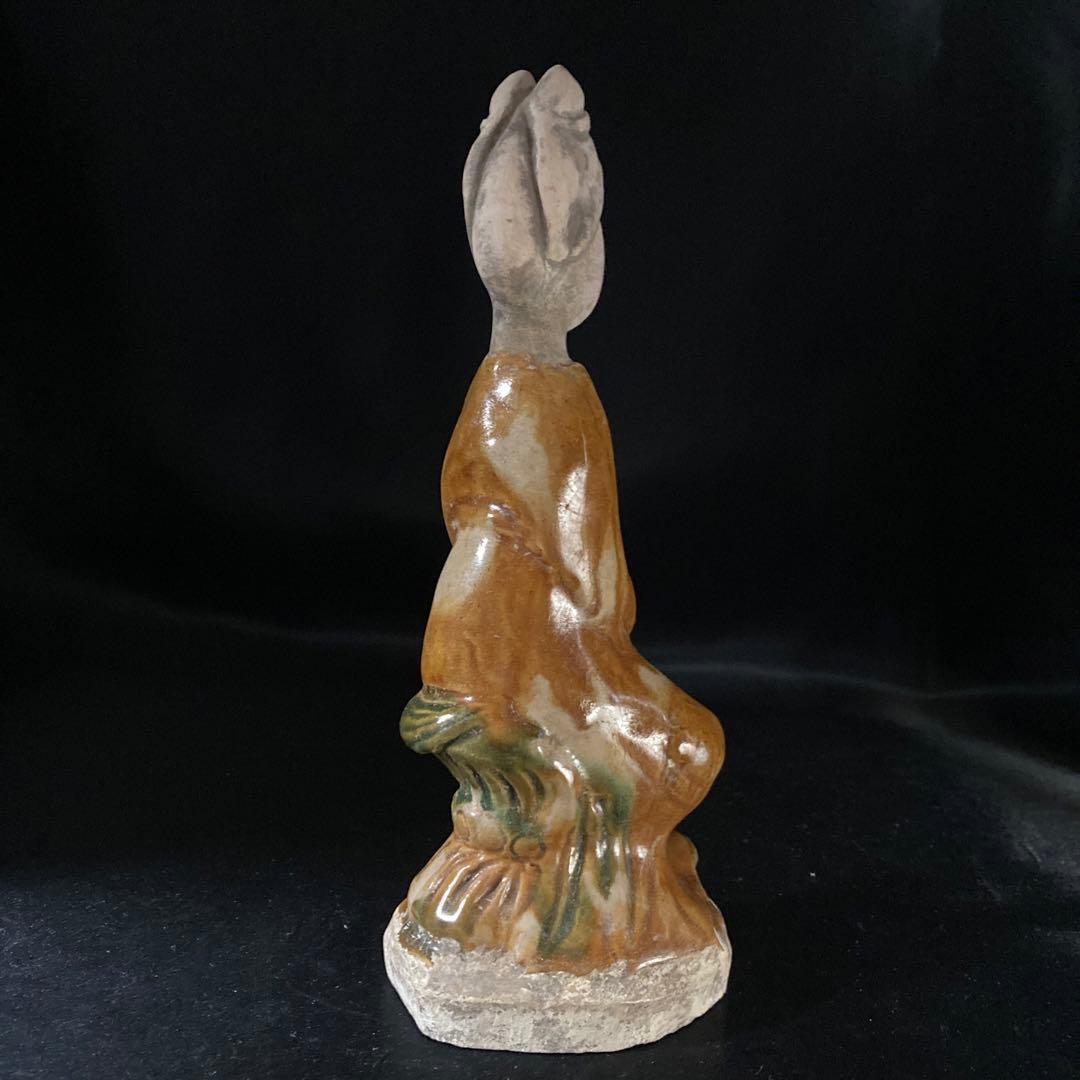 赤札閉店セール❗️【ギャラリー三益】三彩美人座俑（唐時代）