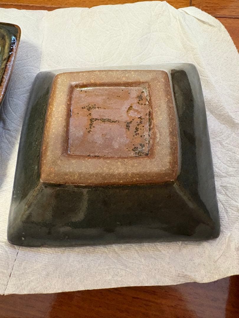 温泉津焼　森山壺　角皿　 中皿2枚　小皿2枚　 計4枚