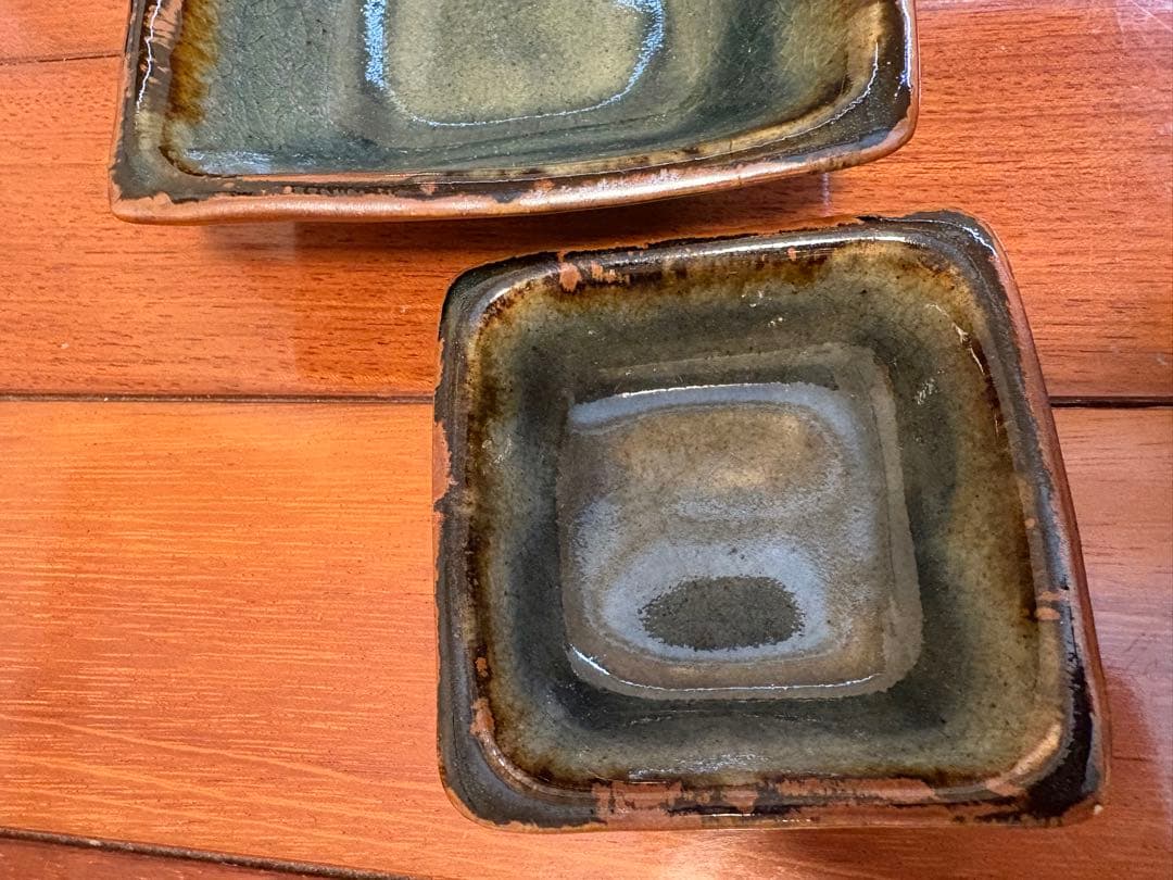 温泉津焼　森山壺　角皿　 中皿2枚　小皿2枚　 計4枚
