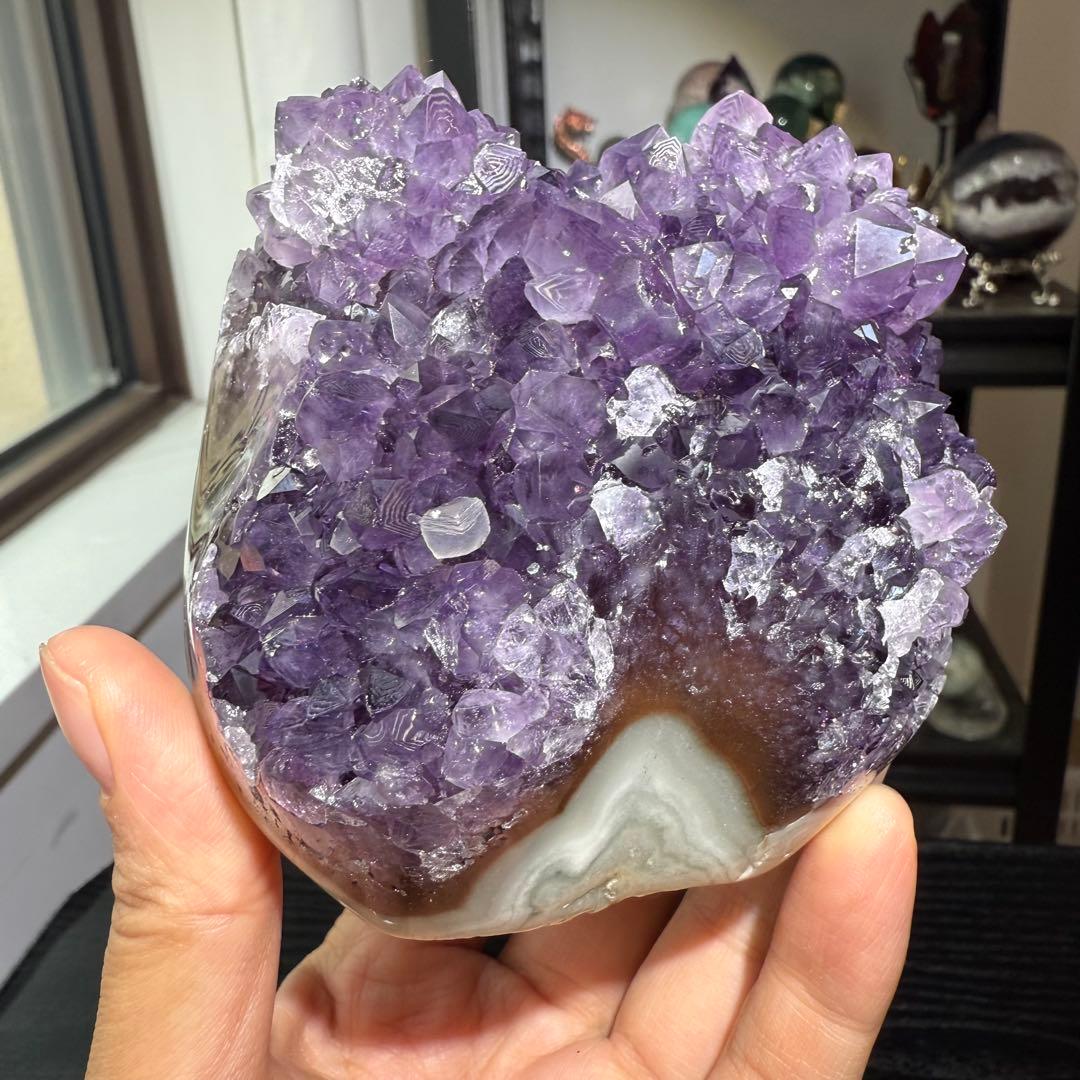 天然石アメジストの原石　置物NO.062611