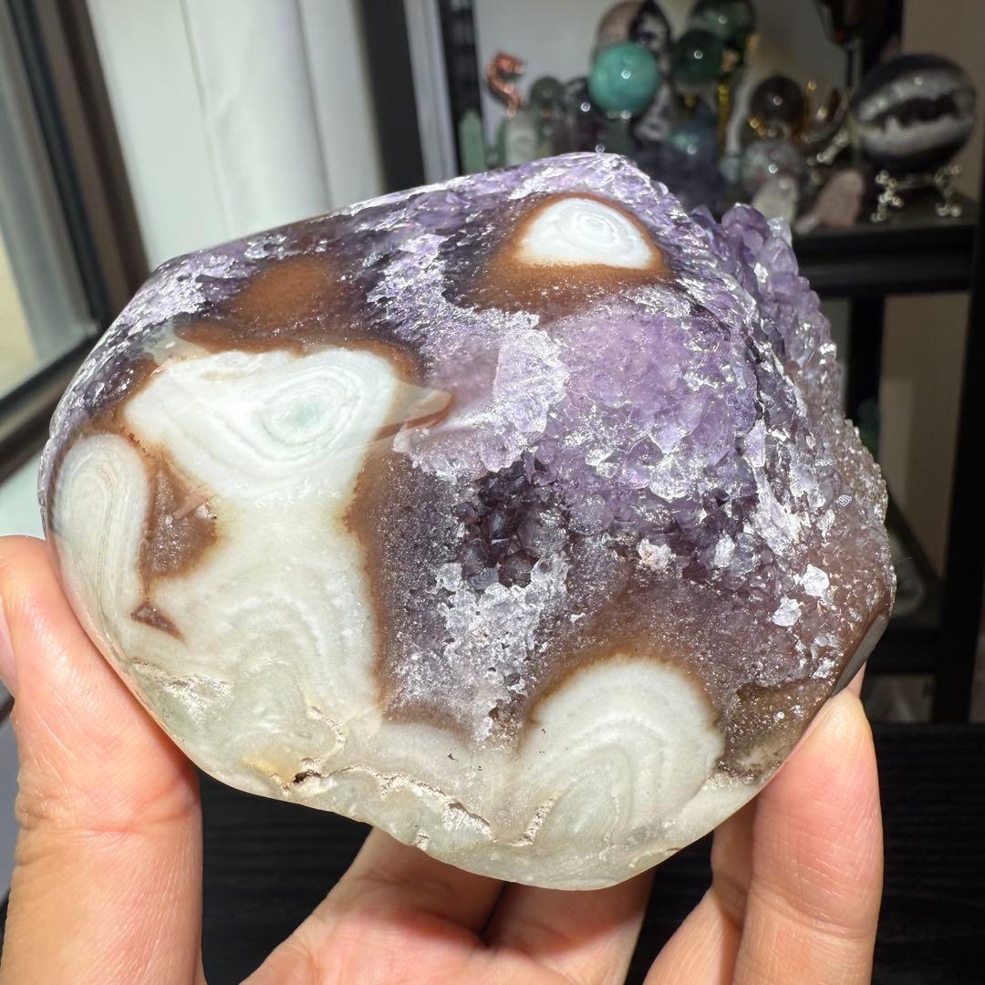 天然石アメジストの原石　置物NO.062611