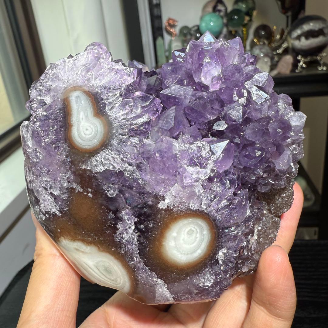 天然石アメジストの原石　置物NO.062611