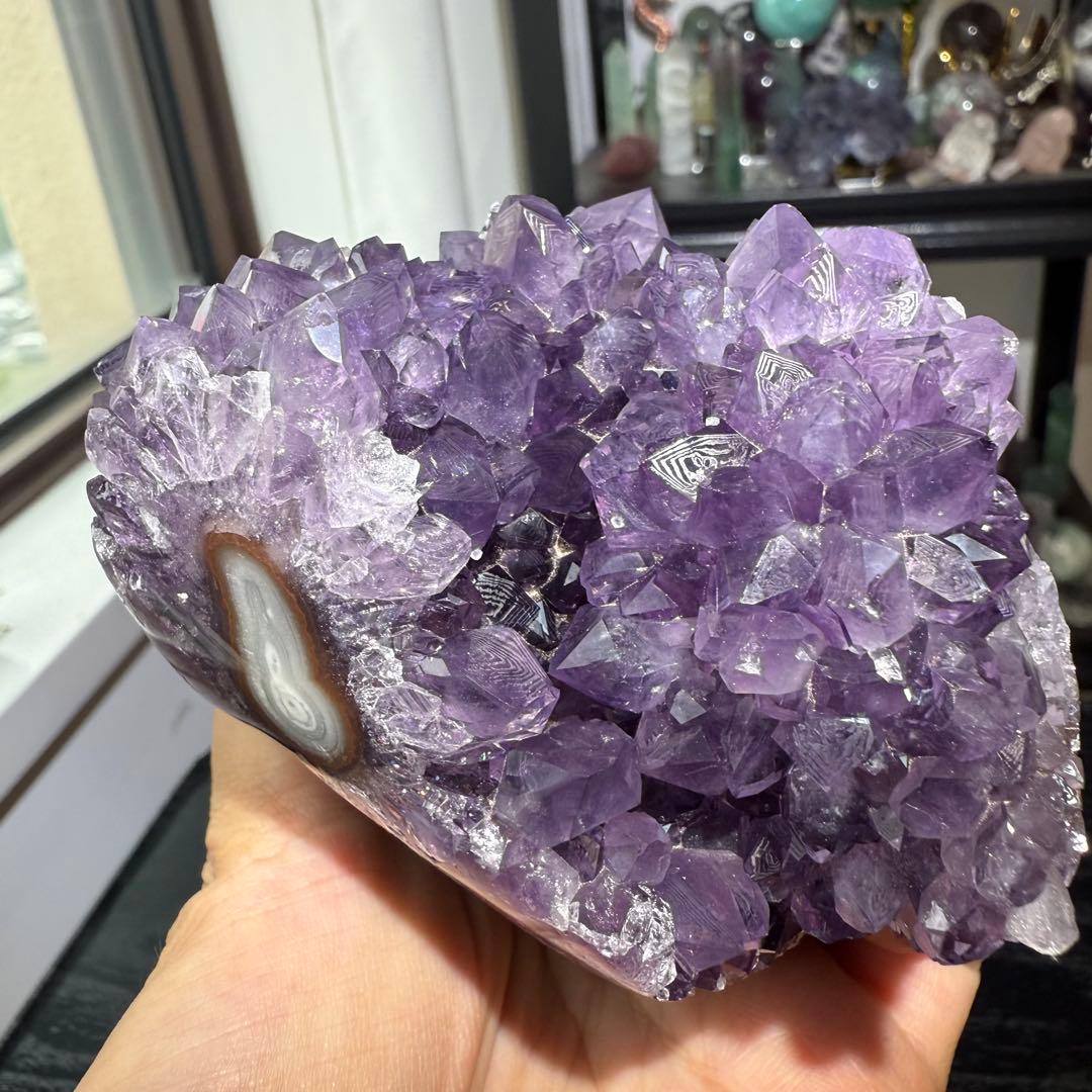 天然石アメジストの原石　置物NO.062611