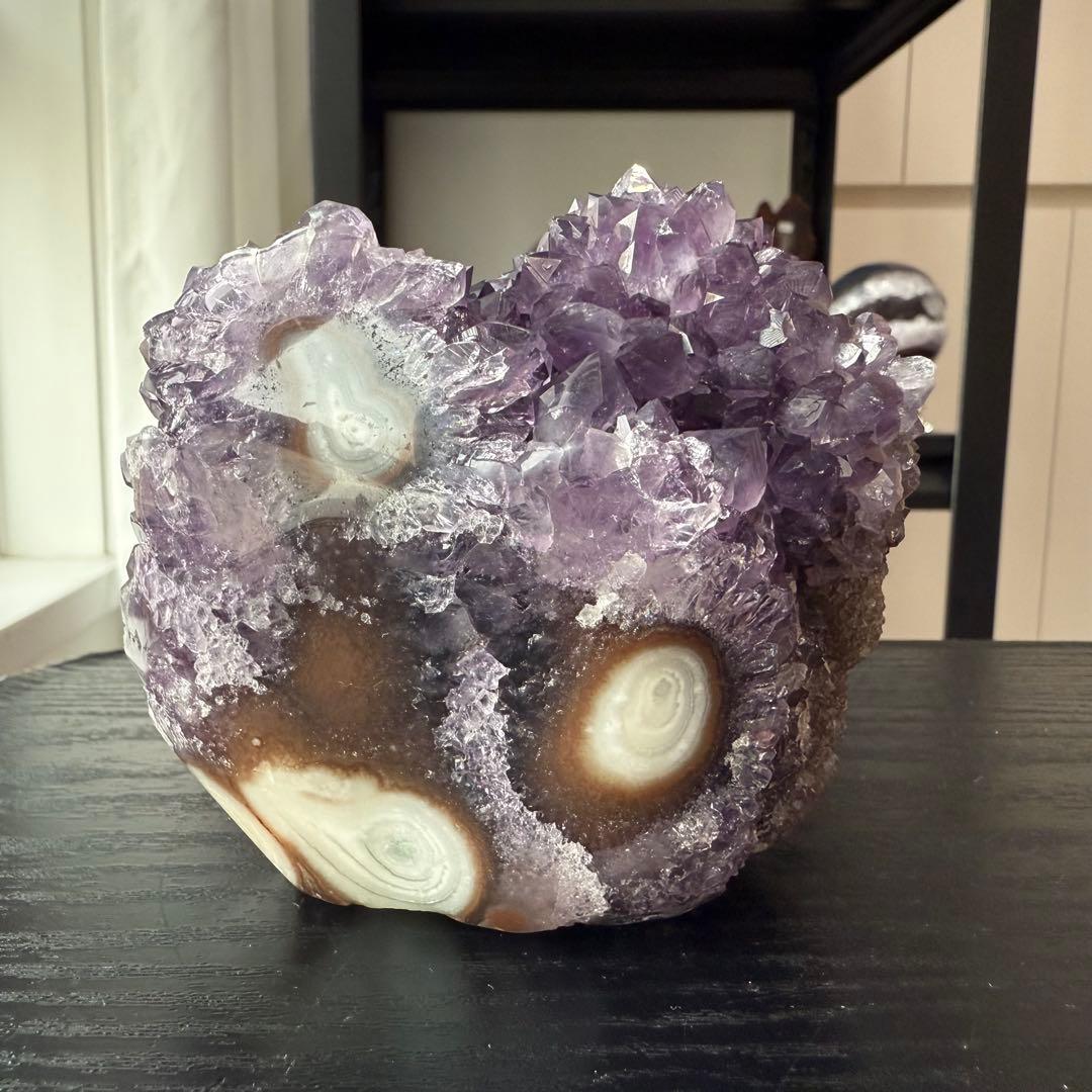 天然石アメジストの原石　置物NO.062611