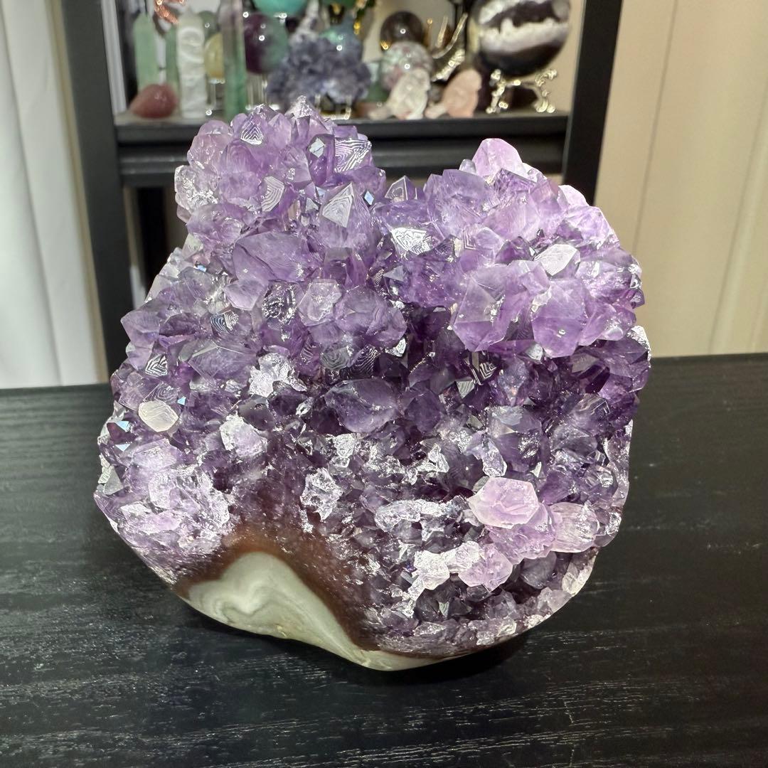 天然石アメジストの原石　置物NO.062611