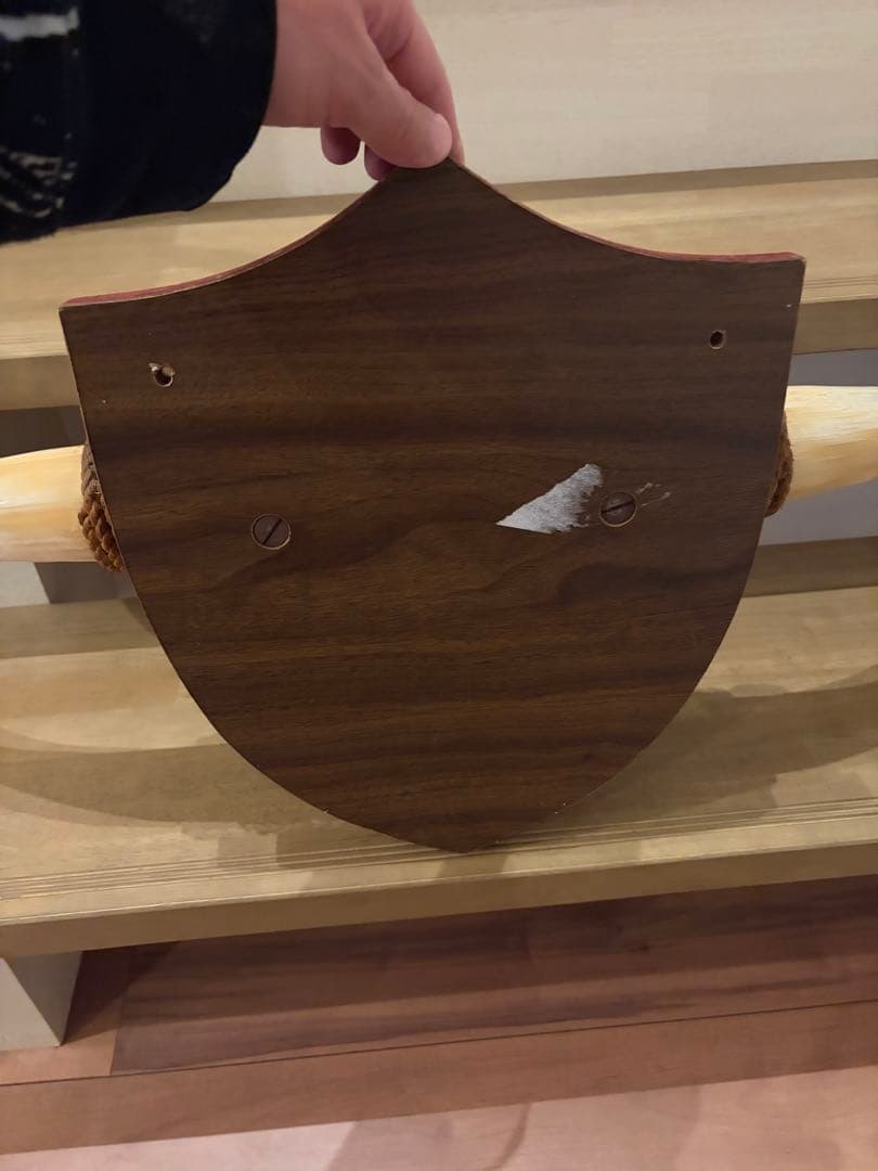 ヴィンテージ テキサスロングホーン 壁掛け オブジェ 80cm 水牛 角 紋章