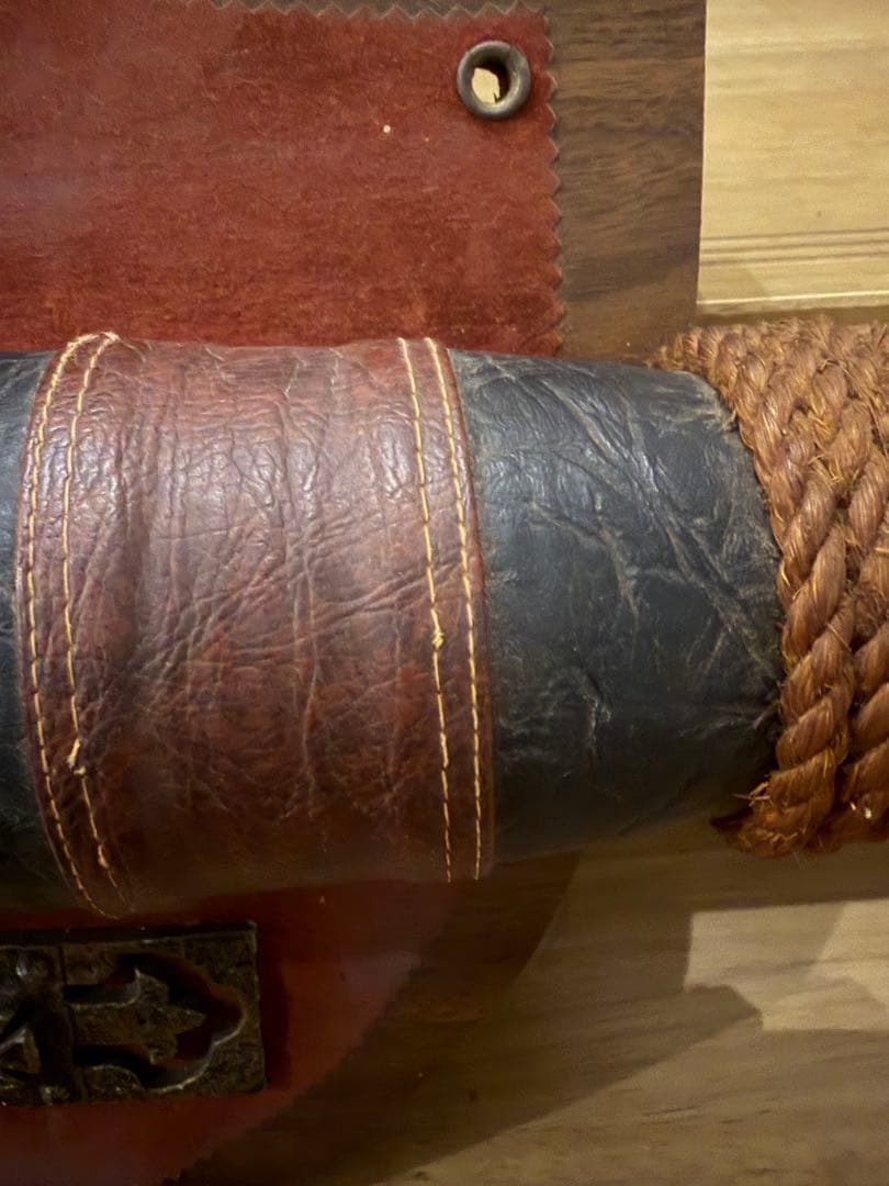 ヴィンテージ テキサスロングホーン 壁掛け オブジェ 80cm 水牛 角 紋章