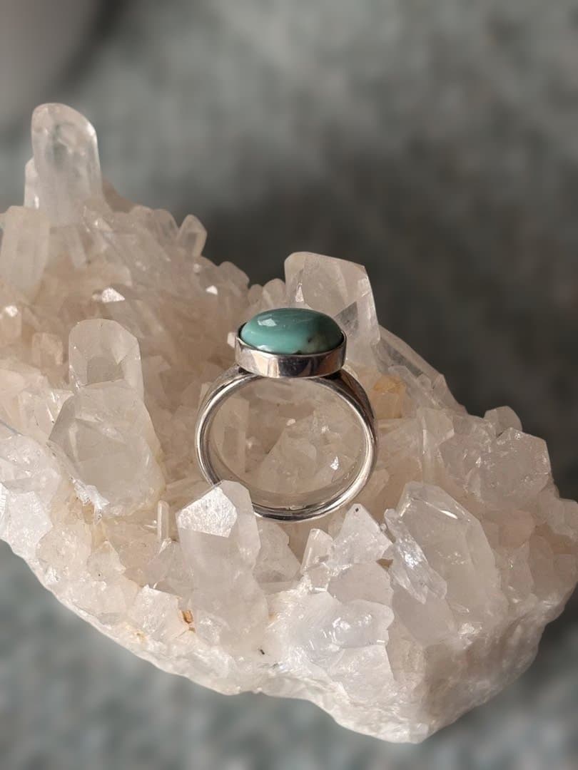 キングマンターコイズ silver925リング☆オーバルカット◯一点もの