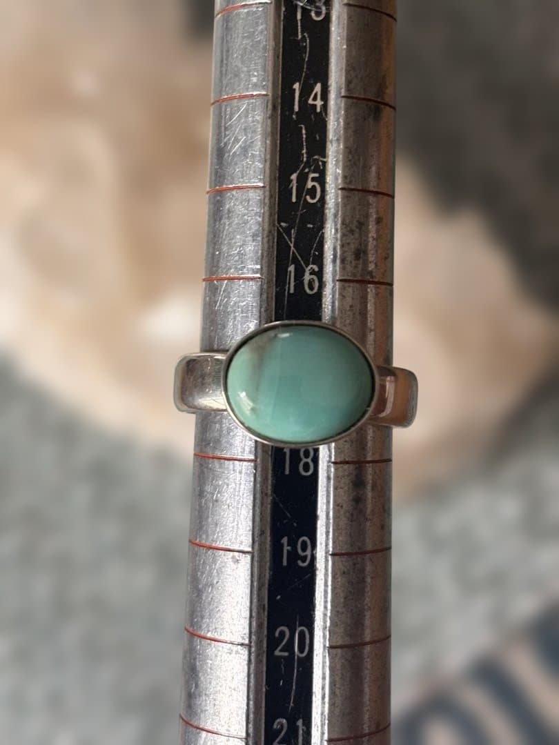 キングマンターコイズ silver925リング☆オーバルカット◯一点もの