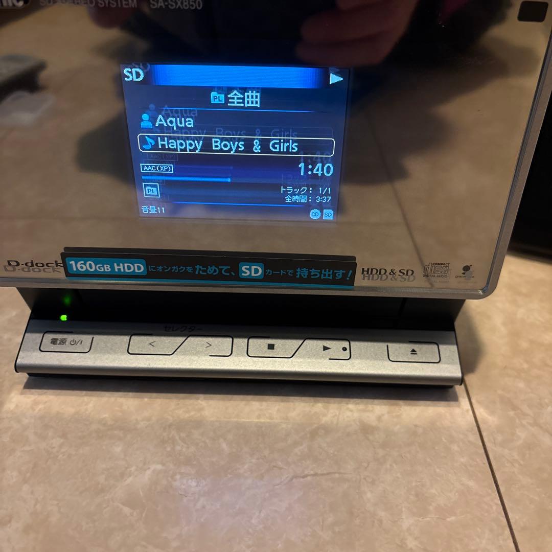 ラジオ・コンポ Panasonic D-dock SA-SX850 HDD&SD 160G