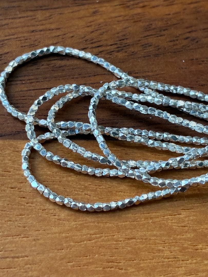 カレンシルバー　ダイヤモンドカットビーズ　70 cm