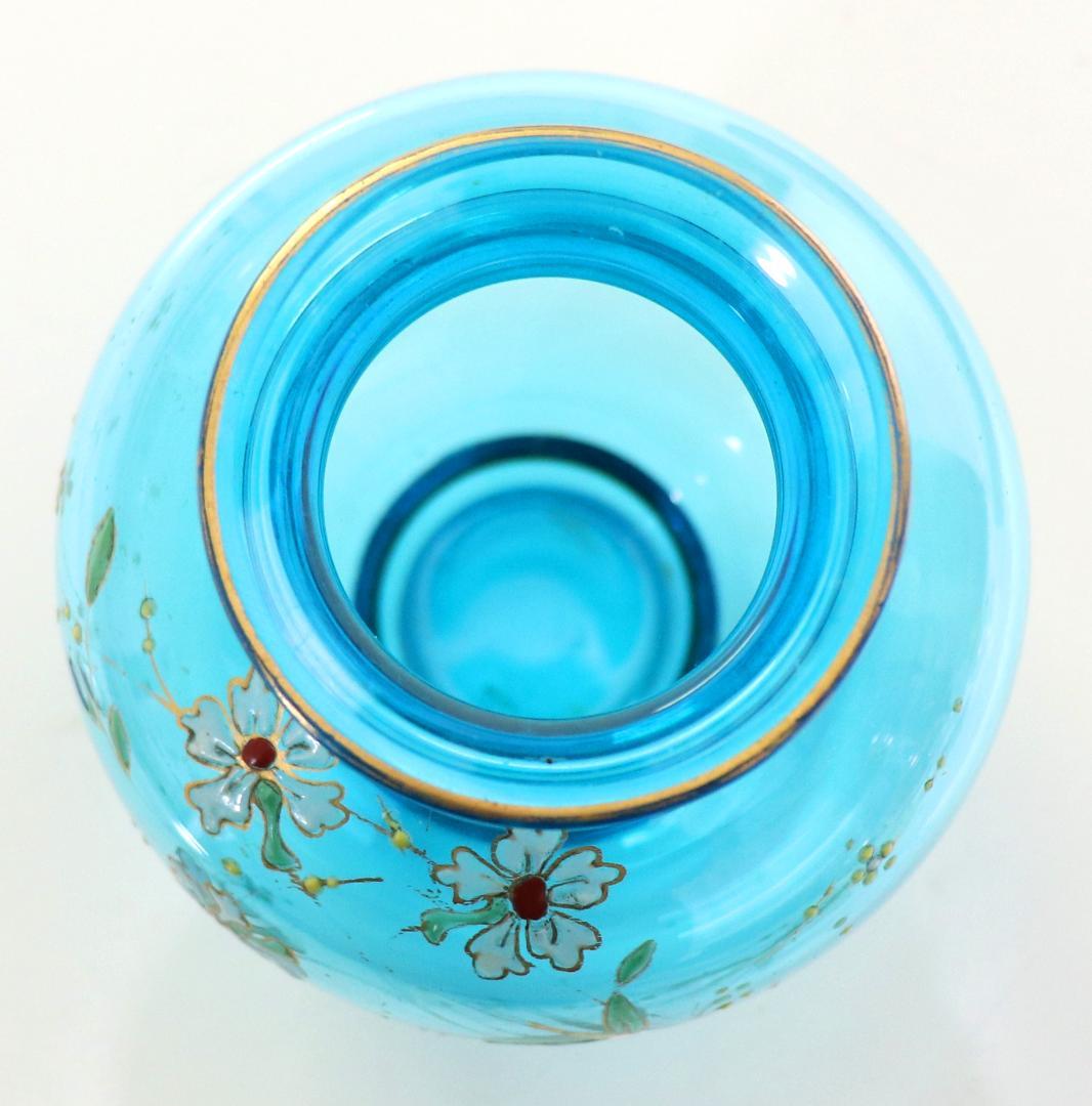 オールド・バカラ 19世紀 幻の蒼金彩 ジャポニスム 金彩エナメル装飾 壺 花瓶