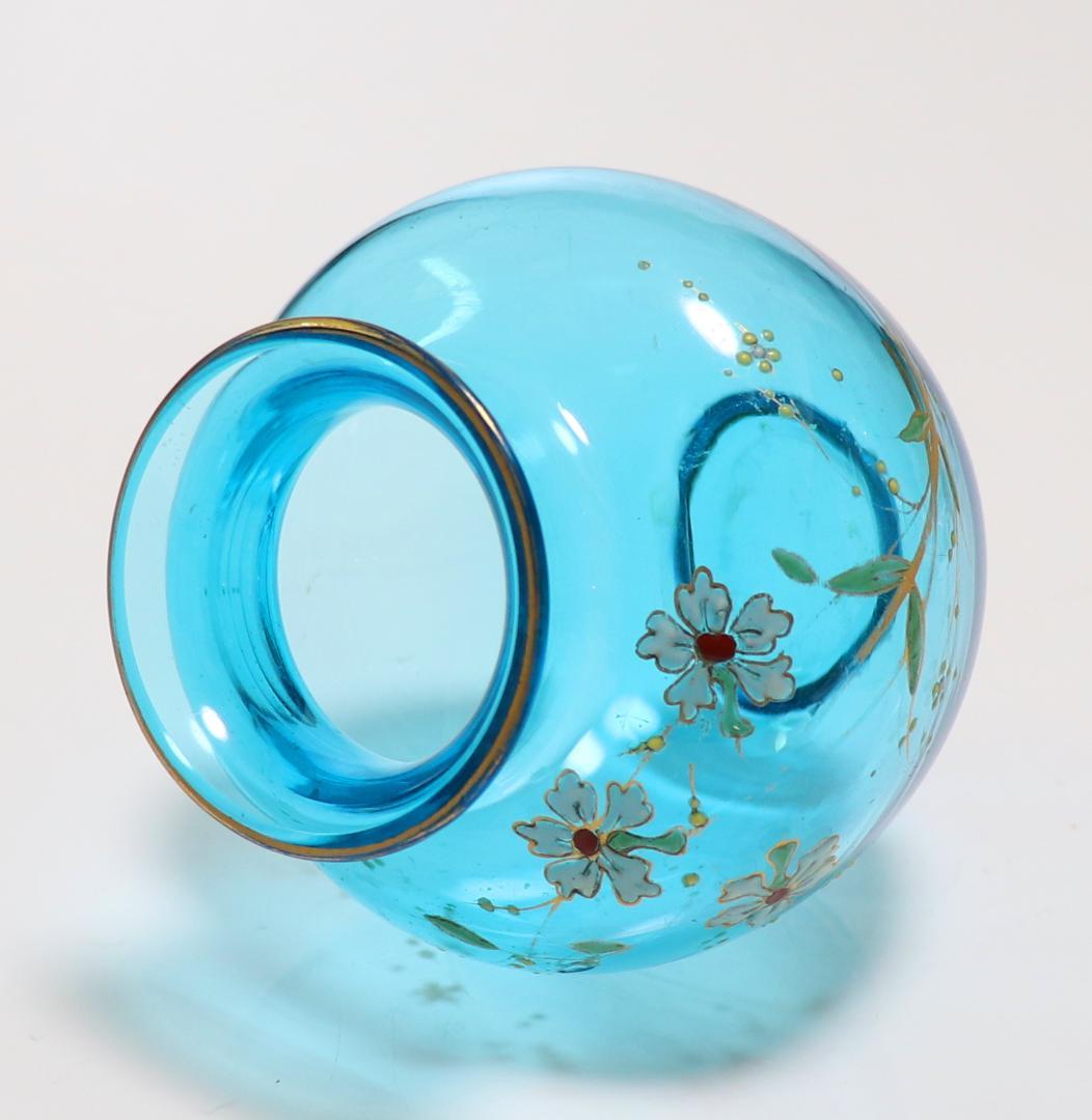 オールド・バカラ 19世紀 幻の蒼金彩 ジャポニスム 金彩エナメル装飾 壺 花瓶