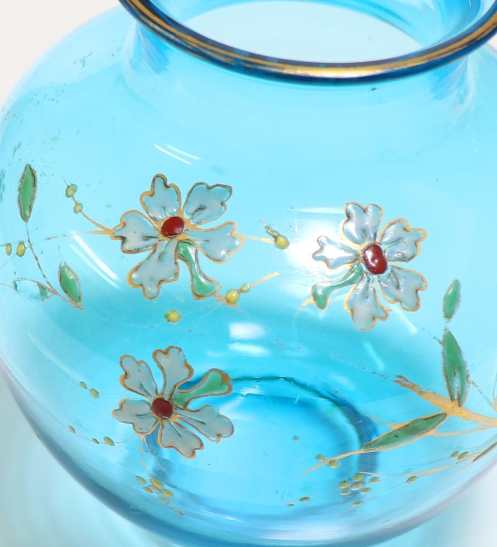 オールド・バカラ 19世紀 幻の蒼金彩 ジャポニスム 金彩エナメル装飾 壺 花瓶