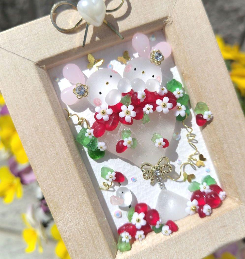 シーグラスアート『 いちごカクテル～mini～』