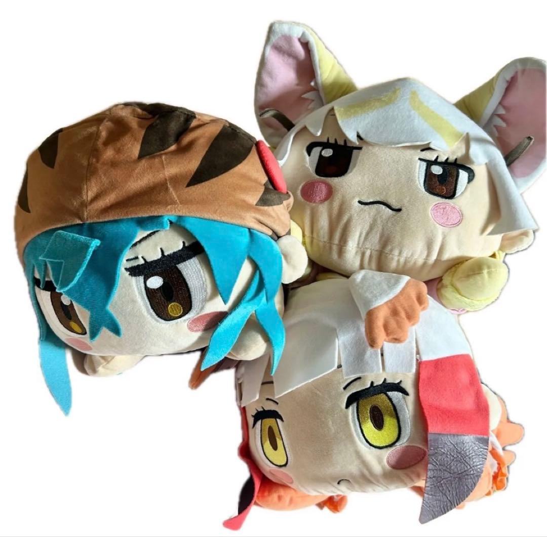 けものフレンズ　メガジャンボ寝そべりぬいぐるみ　3点フェネック　トキ　ツチノコ