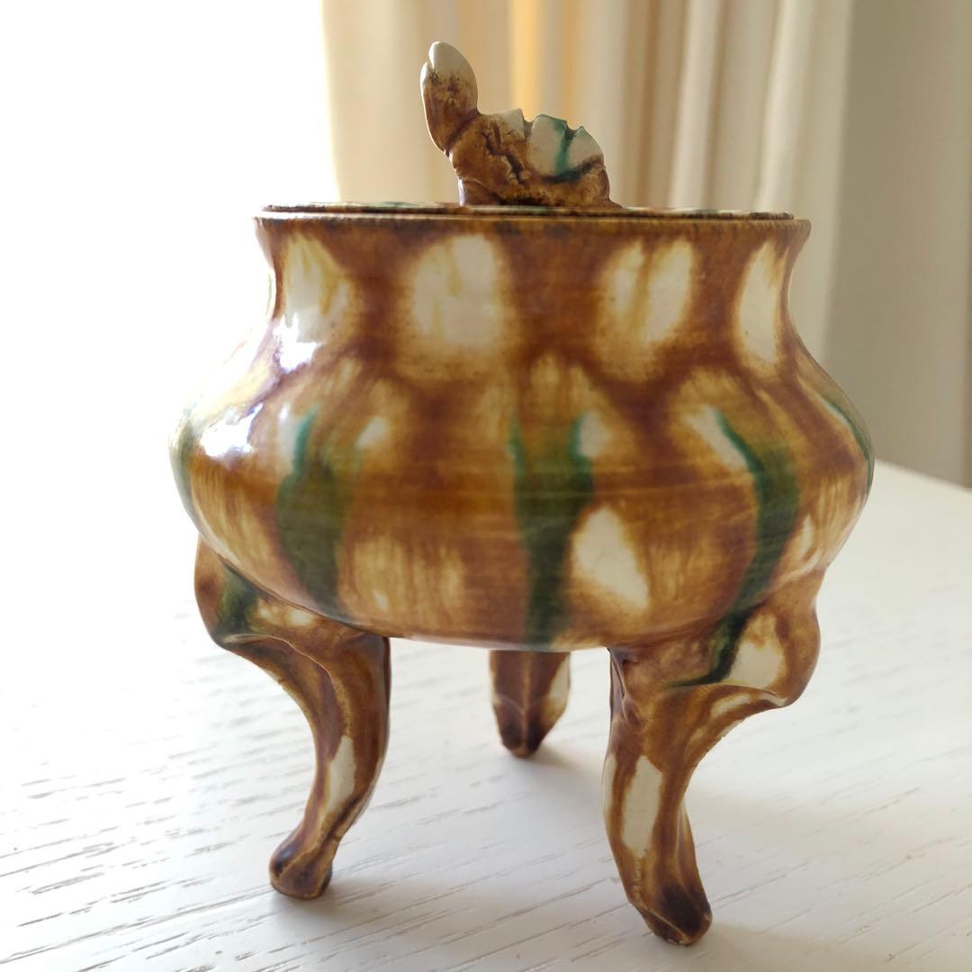 清水保孝　香炉　三彩亀　新品未使用