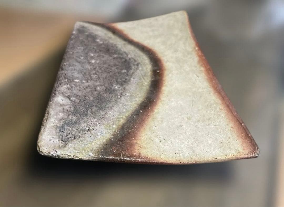 備前焼 川端文男 長角皿 インテリア