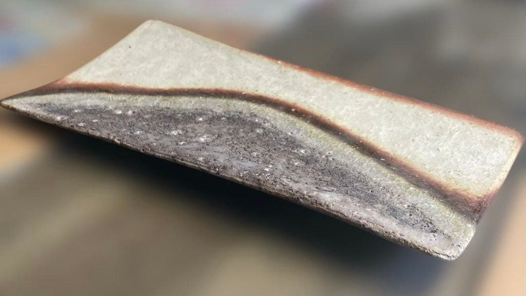 備前焼 川端文男 長角皿 インテリア