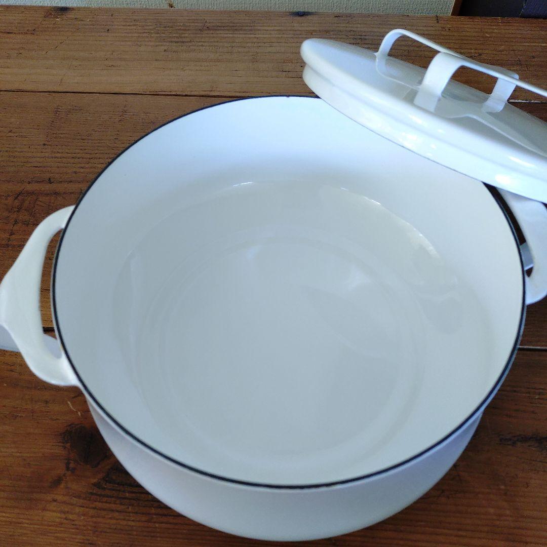 DANSK ホーロー 蓋付き　両手　白　ダンスク　18cm