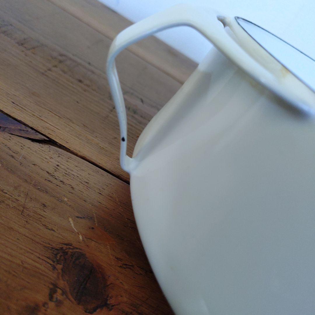 DANSK ホーロー 蓋付き　両手　白　ダンスク　18cm