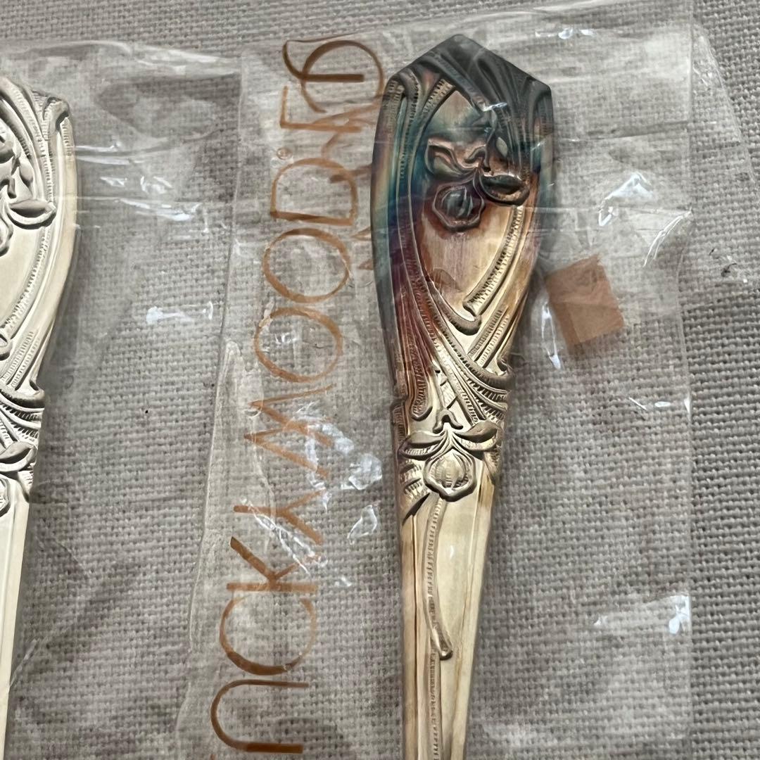 未使用品 ラッキーウッド パリ メッキ厚20μ ティースプーン 6本