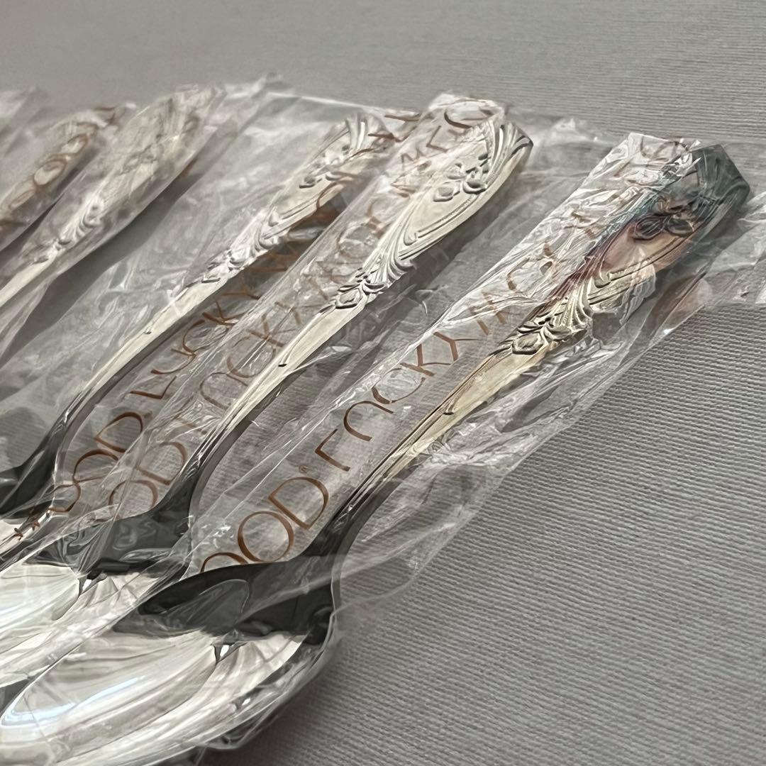 未使用品 ラッキーウッド パリ メッキ厚20μ ティースプーン 6本