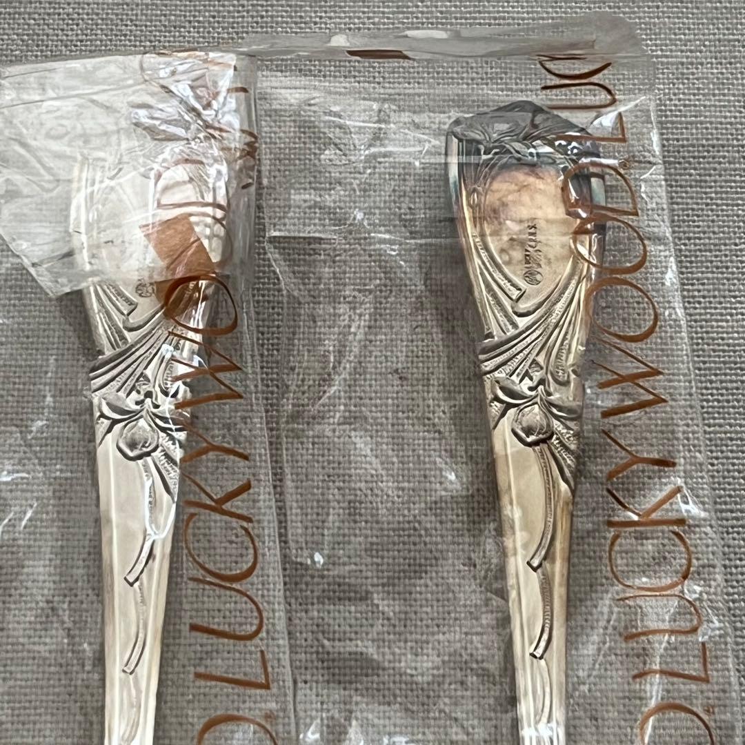 未使用品 ラッキーウッド パリ メッキ厚20μ ティースプーン 6本