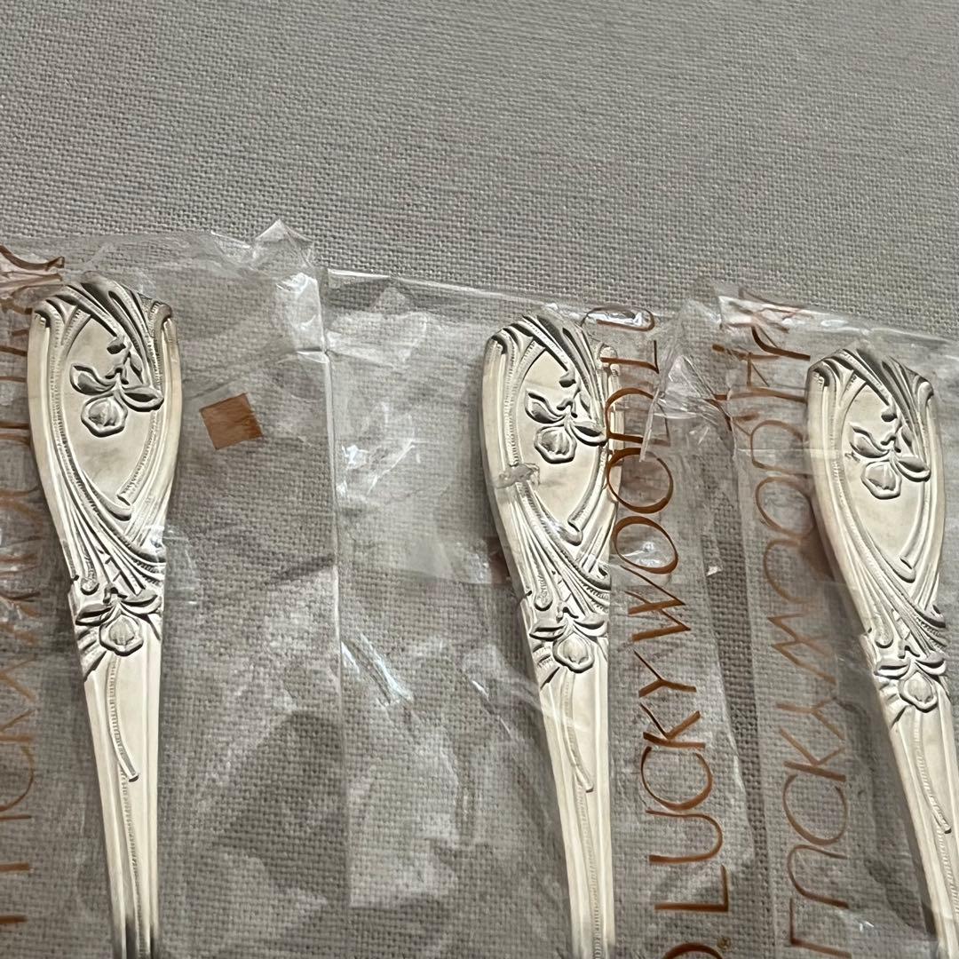 未使用品 ラッキーウッド パリ メッキ厚20μ ティースプーン 6本