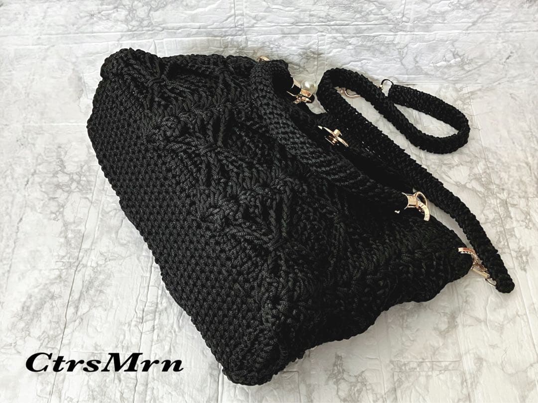 ✧‧˚ Fatima✧‧˚ハンドメイド 手編み バタフライ模様 バッグ