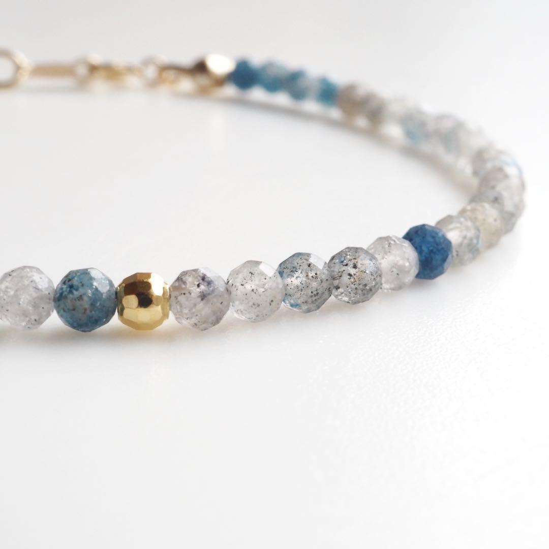 【blue.ks】天然琥珀バルティックアンバーのゴムブレスレット