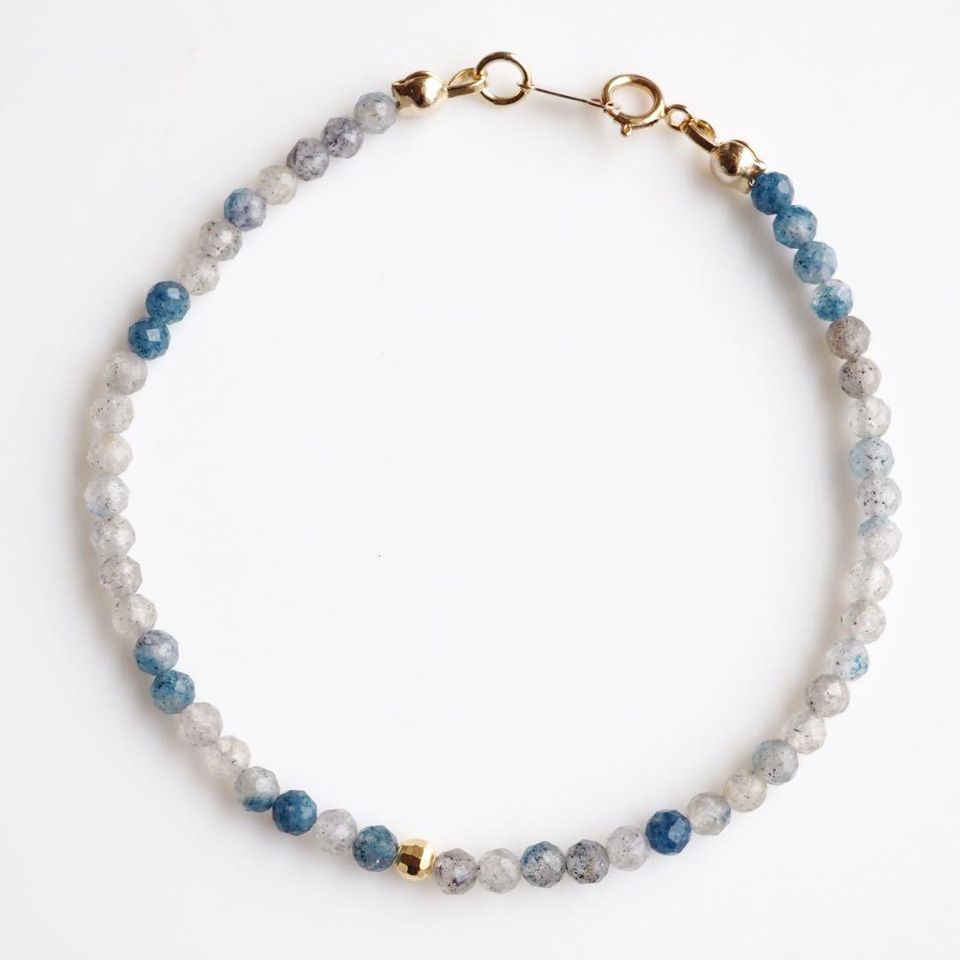 【blue.ks】天然琥珀バルティックアンバーのゴムブレスレット