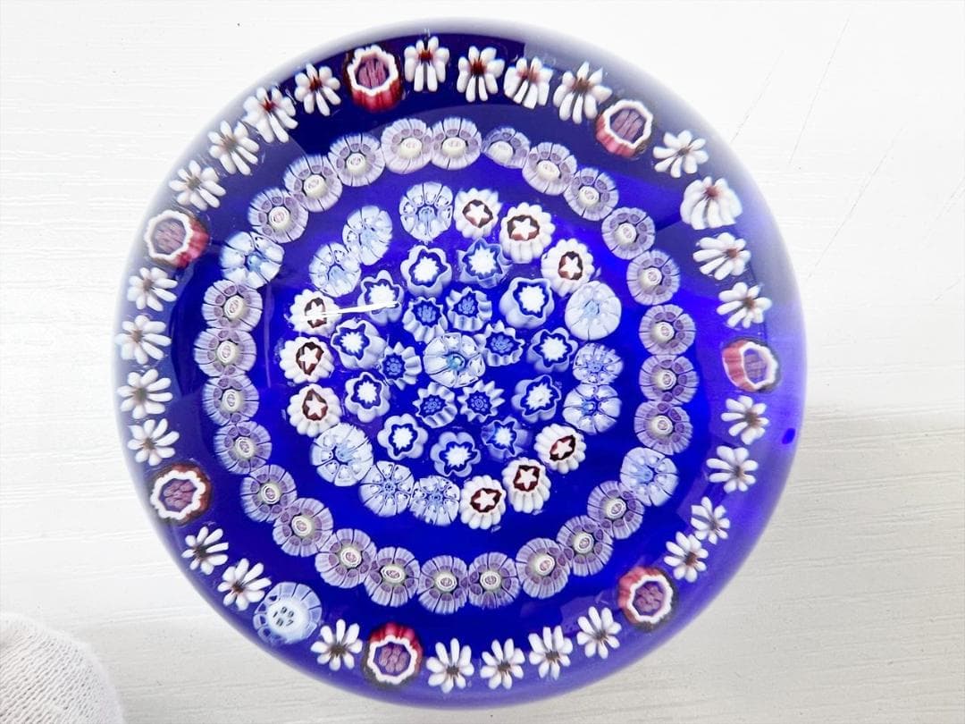 レア　美品　バカラ　ミルフォリ　1997B　ペーパーウエイト　置物　フラワー