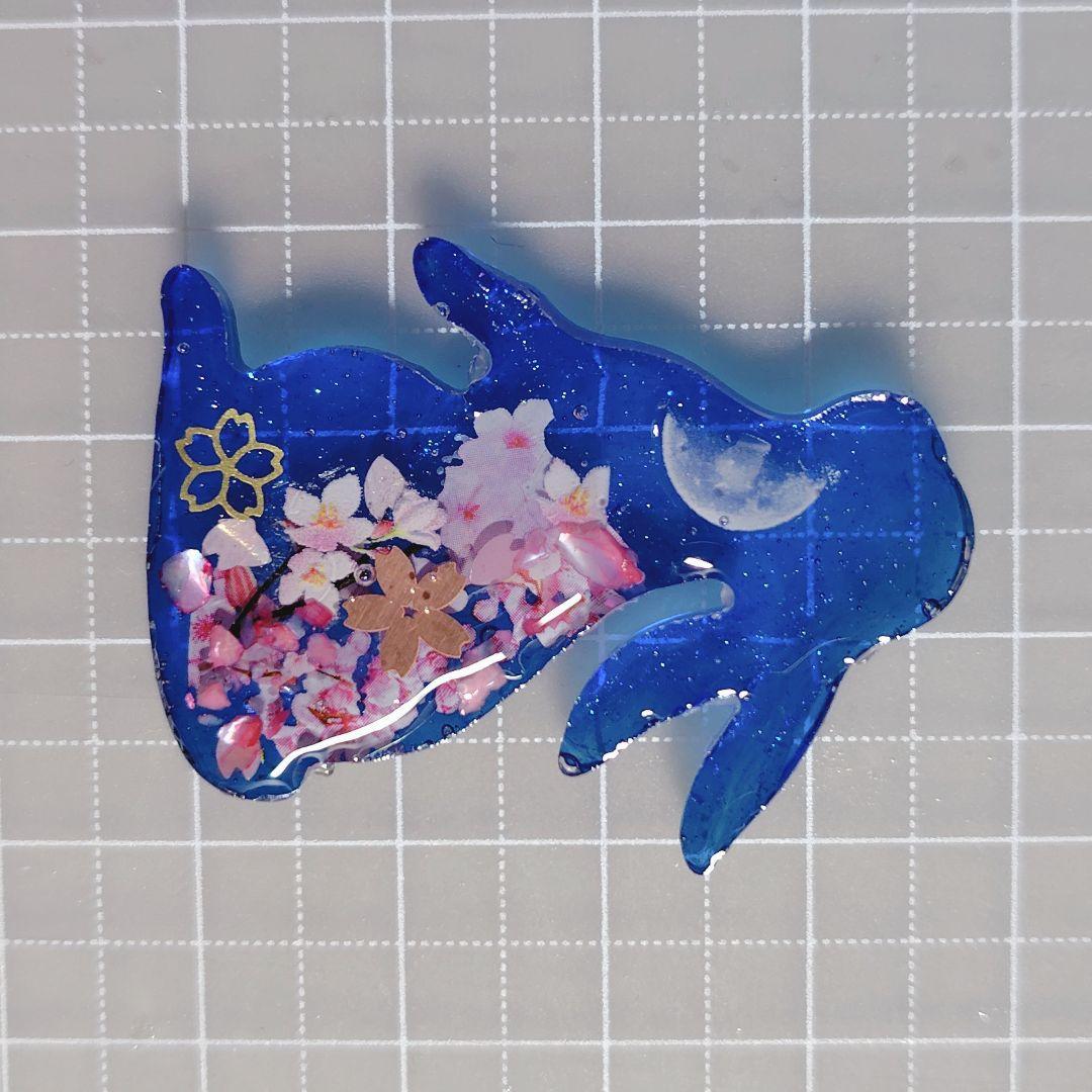 55.月夜の桜　ハンドメイドレジンアクセサリー